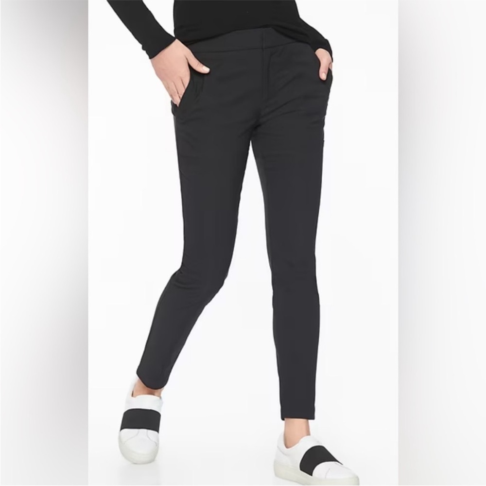 Athleta Wander Stash Pocket Skinny Pants Ankle Mid Rise Black Size 2 R8